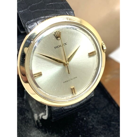 Rolex Men's Watch 9996 Vintage Swiss Mechanical 18k Gold Case Silver Dial 36mm - Picture 12 of 13